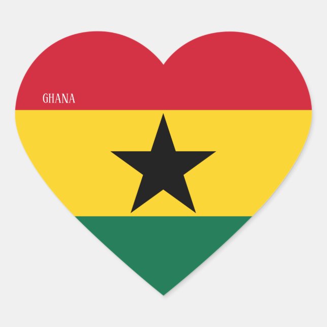 Sticker Cœur Ghana Drapeau splendide patriotique (Devant)