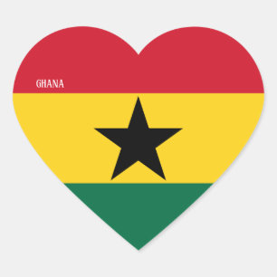 Sticker Cœur Ghana Drapeau splendide patriotique