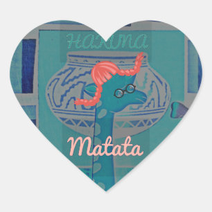 Sticker Cœur Giraffe Art Joueuse : Un Plaisir Africain