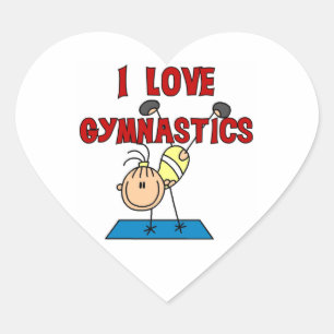 Sticker Cœur Girl I Love Gymnastique