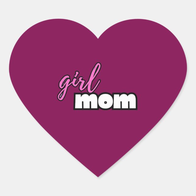 Sticker Cœur girl mom (Devant)