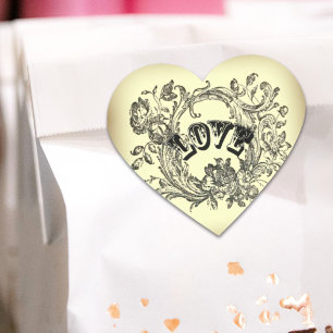 Sticker Cœur girly chic fleurir tourbillon pastel couleurs vict