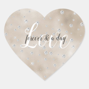 Sticker Cœur Glam étincelle de champagne de diamants