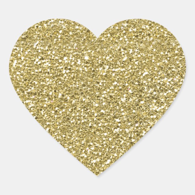 Sticker Cœur Glam Faux Gold Parties scintillant (Devant)