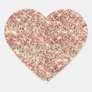 Sticker Cœur Glam Girl Gold Pink Parties scintillant Sparkle Co