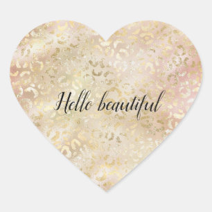 Sticker Cœur Glam Gold Rose