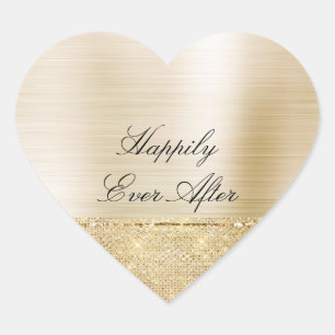 Sticker Cœur Glam Gold Sparkle