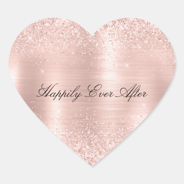 Sticker Cœur Glitzy Glam Girl Blush Parties scintillant rose Ma (Devant)
