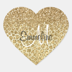 Sticker Cœur Glitzy Glam Gold Parties scintillant Empreinte de