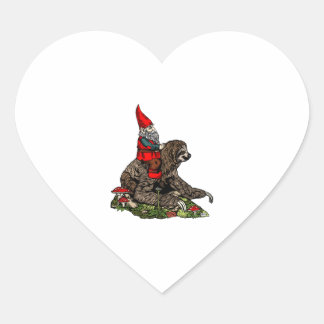 Sticker Cœur Gnome à cheval sur une parcelle