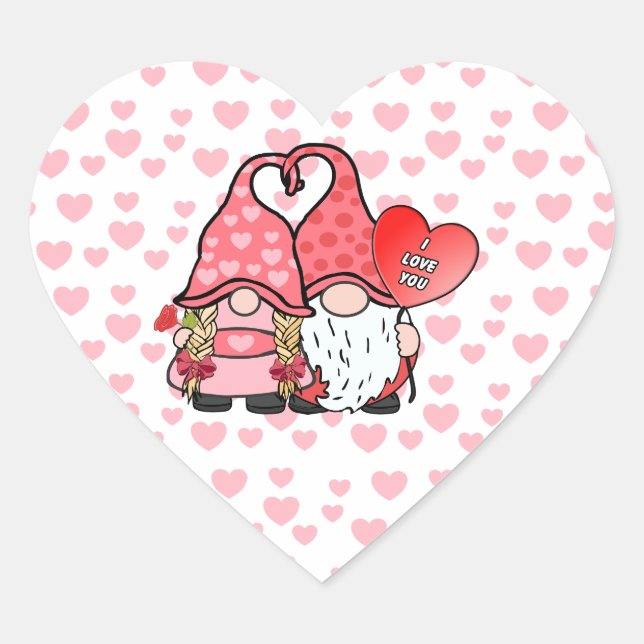 Sticker Cœur Gnome Couple (Devant)