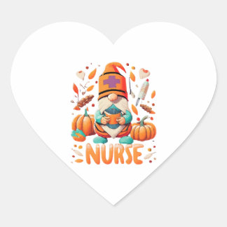 Sticker Cœur Gnomes Infirmière de Thanksgiving Fall Scruter