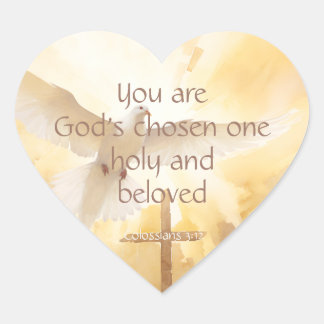 Sticker Cœur God's Chosen Ones Bible Scripture Inspiration
