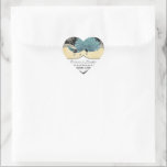 Sticker Cœur Gold Black Aqua Blue Forêt Vintage Peacock<br><div class="desc">Gold Black Aqua Blue Forêt Vintage Peacock Mariage Seals</div>