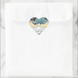 Sticker Cœur Gold Black Aqua Blue Forêt Vintage Peacock<br><div class="desc">Gold Black Aqua Blue Forêt Vintage Peacock Mariage Seals</div>