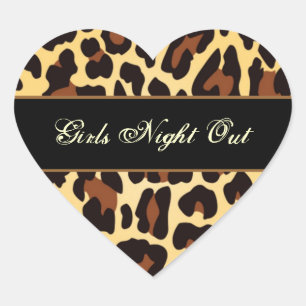 Sticker Cœur Gold Black Leopard Girls Night Out Party