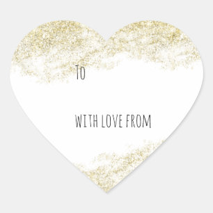Sticker Cœur Gold Faux Parties scintillant Coeur