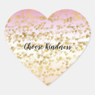 Sticker Cœur Gold Glam Hearts Confetti Peach Ombre