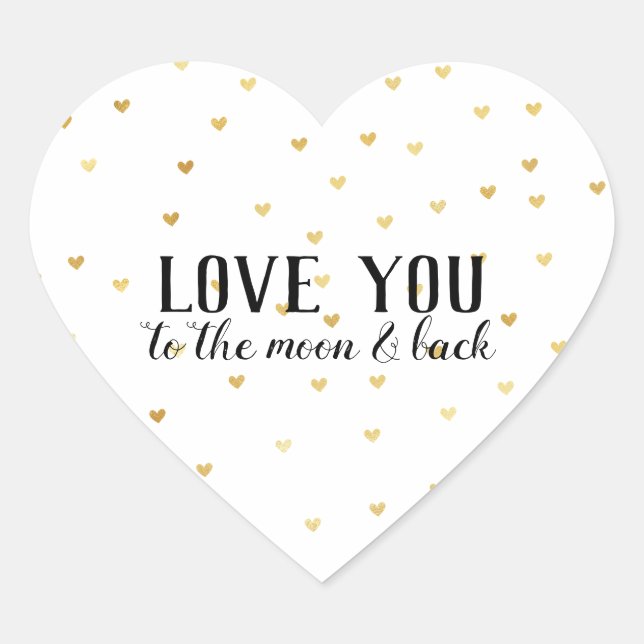 Sticker Cœur Gold Glam Hearts Love (Devant)