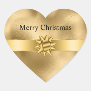 Sticker Cœur Gold Glam Ribbon et Bow Christmas