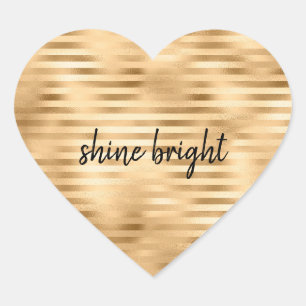 Sticker Cœur Gold Glam Stripes personnalisées