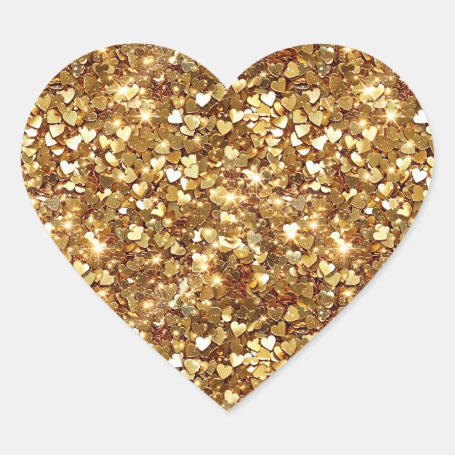 Sticker Cœur Gold Hearts Confetti (Devant)
