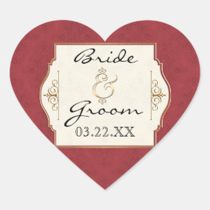 Sticker Cœur Gold & Lace Classic Formal Élégant Invitation de m