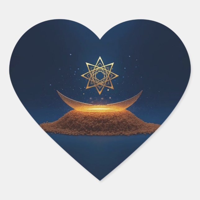 Sticker Cœur Golden Harmony – Shree Yantra’s Divine Resonance (Devant)