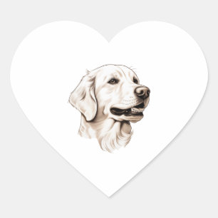 Sticker Cœur Golden Retriever 2