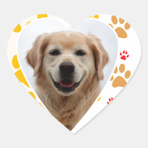 Sticker Cœur Golden Retriever Chien Coeurs Pâtes Imprimer