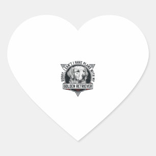 Sticker Cœur Golden Retriever Désolé j'ai des projets Amoureux