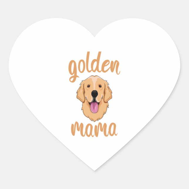 Sticker Cœur Golden Retriever Maman (Devant)