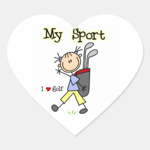 Sticker Cœur Golf Mon Sport
