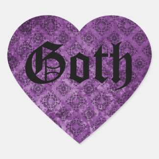 Sticker Cœur Gothique élégant victorien pourpre grunge