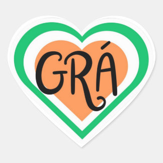 Sticker Cœur Grá - Conception Amour Irlandais - Langue Irlandai