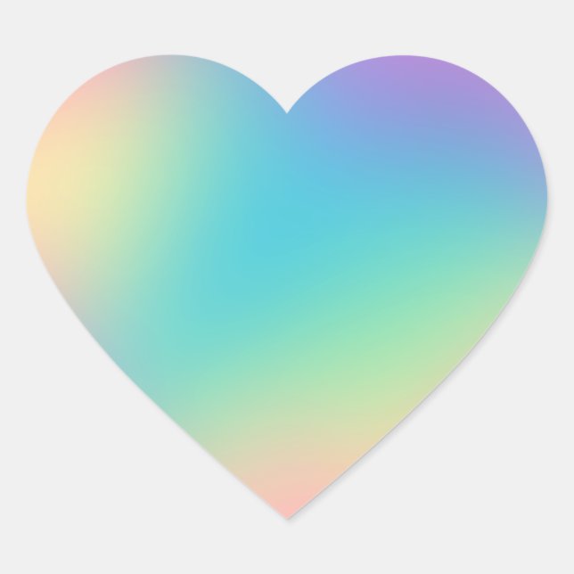 Sticker Cœur Gradient arc-en-ciel magnifique (Devant)