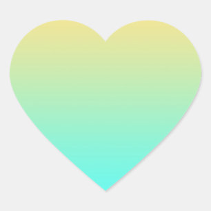 Sticker Cœur Gradient de Pastel Turquoise