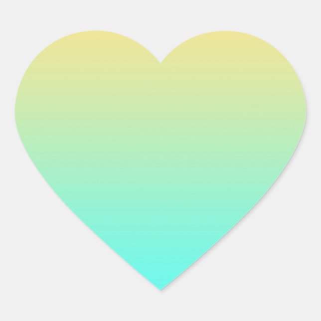 Sticker Cœur Gradient de Pastel Turquoise (Devant)