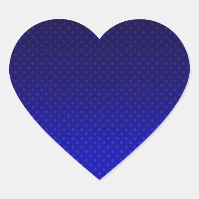 Sticker Cœur Gradient navy gray polka dots print abstrt femin (Devant)