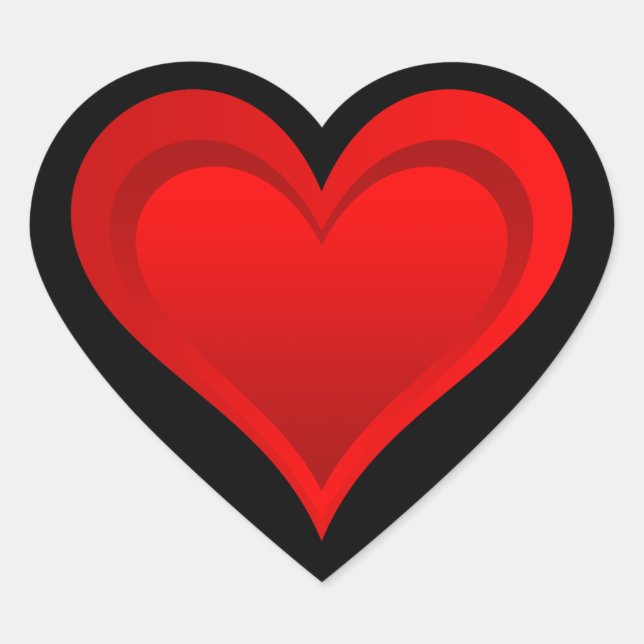 Sticker Cœur Gradients RED LOVE HEART + votre texte et vos idée (Devant)
