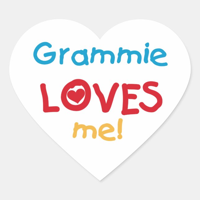 Sticker Cœur Grammie m'aime T-shirts et cadeaux (Devant)