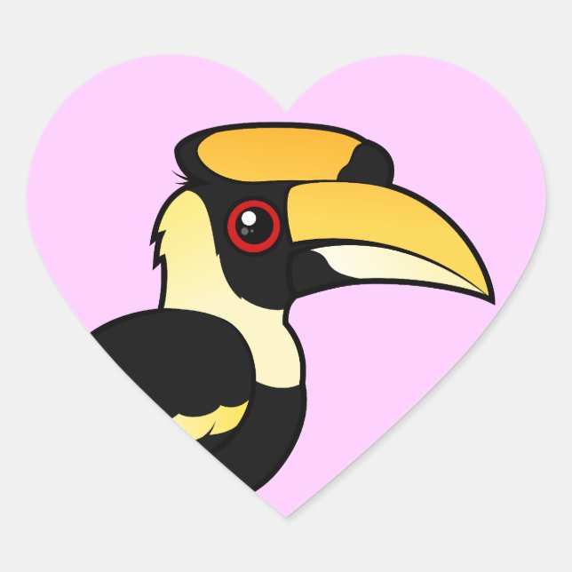 Sticker Cœur Grand Hornbill (Devant)
