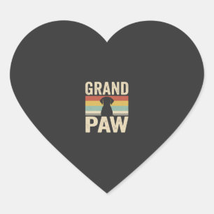 Sticker Cœur Grand Paw Chien Rétro Vintage