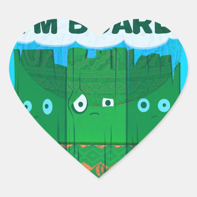 Sticker Cœur Graphique Inspirationnel amusant : Je Suis Bored T (Devant)