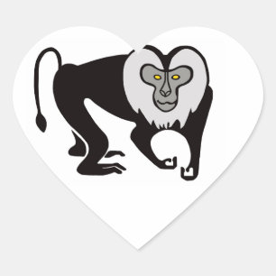Sticker Cœur Graphique J'aime les MACAQUES à queue de lion - Fa