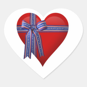 Sticker Cœur Graphique Patriotic Heart