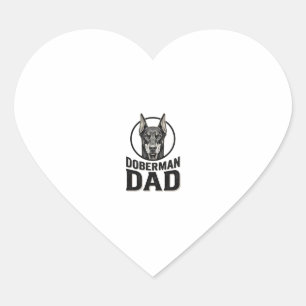 Sticker Cœur Gravure Papa Doberman Vintage Création pour Amoure