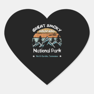 Sticker Cœur Great Smoky Mountains US National Park Camping