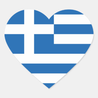 Sticker Cœur Grèce Drapeau GR