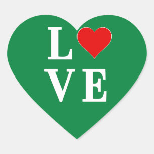Sticker Cœur Green LOVE Classic Retro